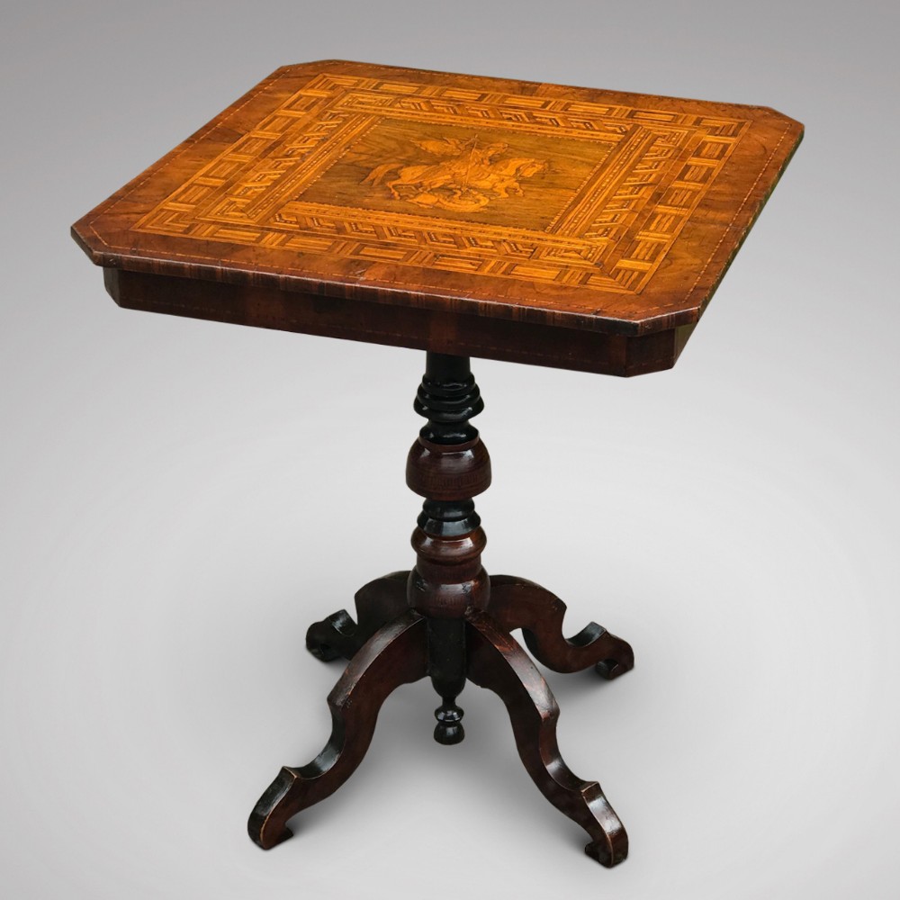 19th Century Inlaid Pedestal Table