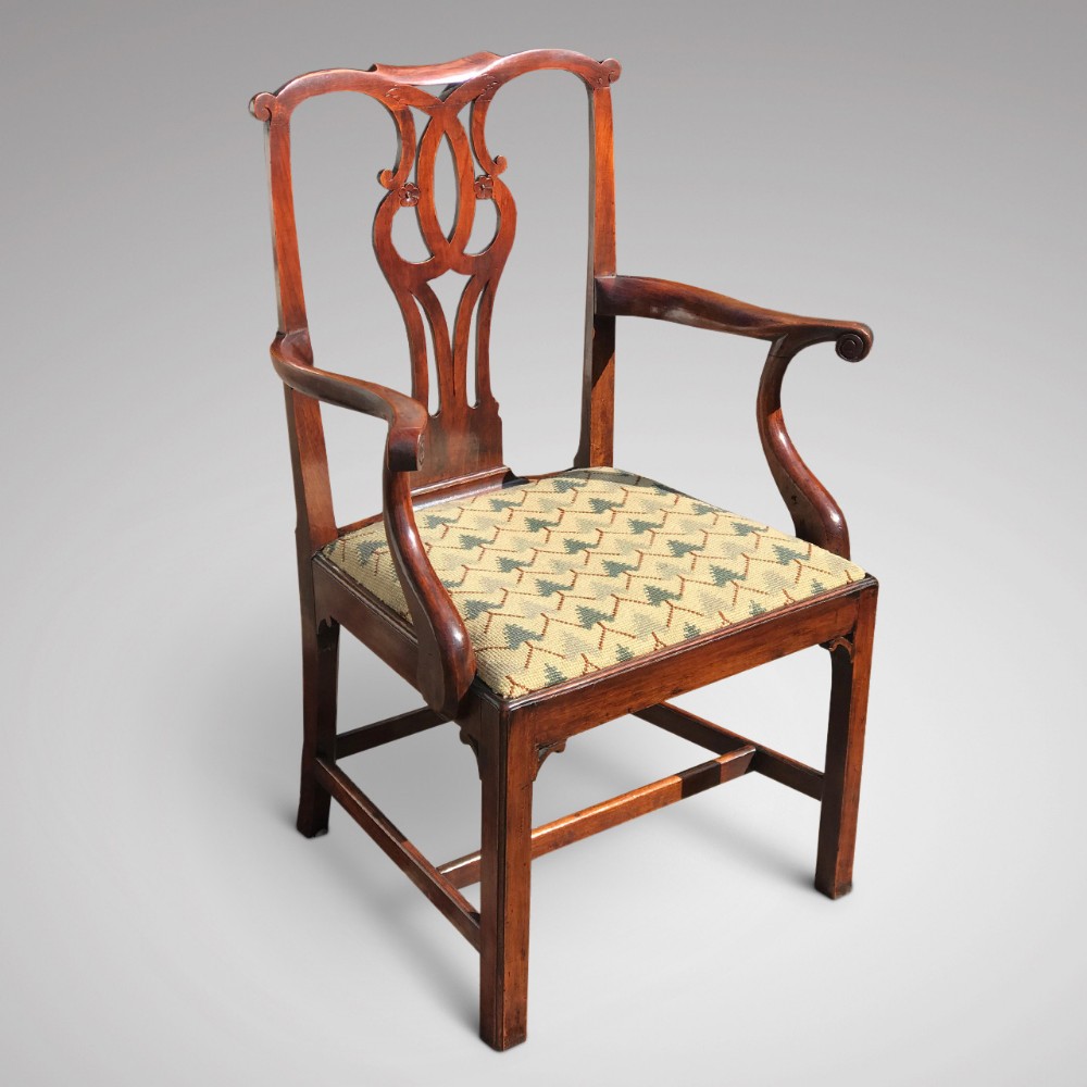 18th Century Cherry wood Open Armchair