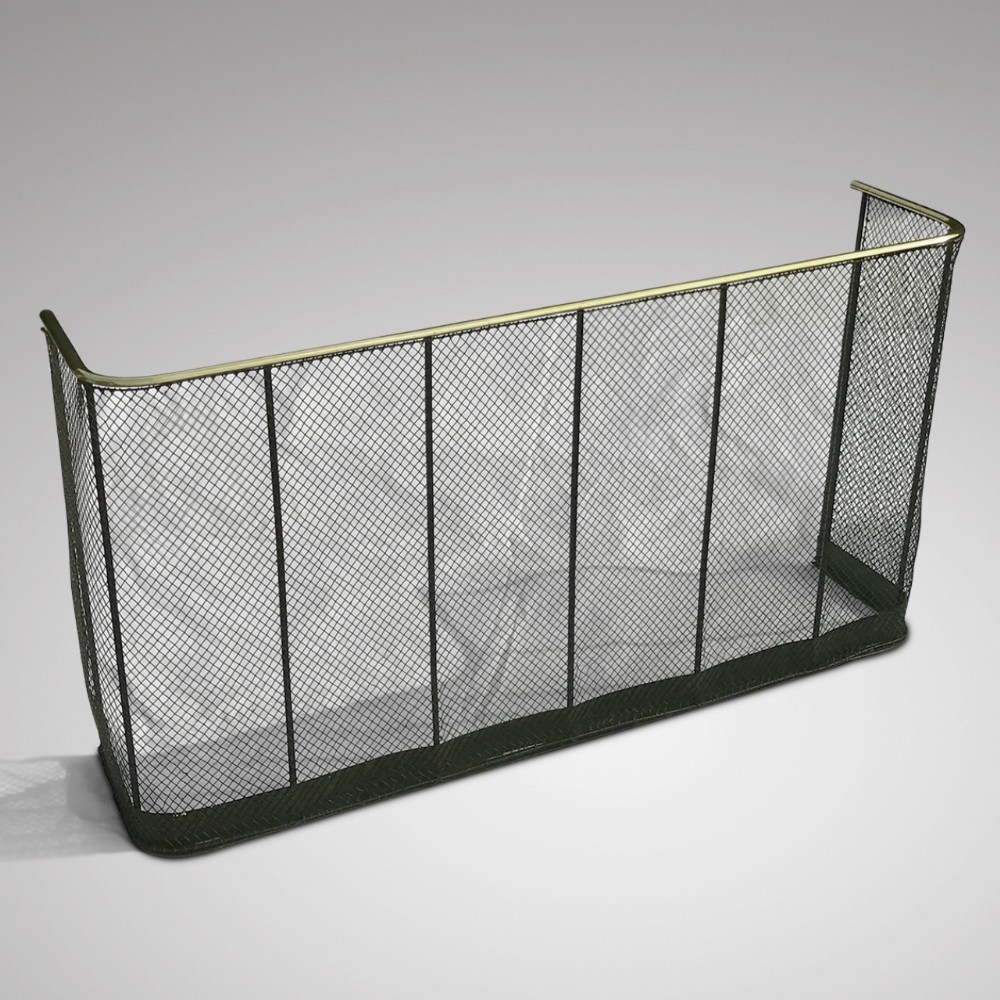 Enormous Victorian Nursery Fire Guard with Brass Rail
