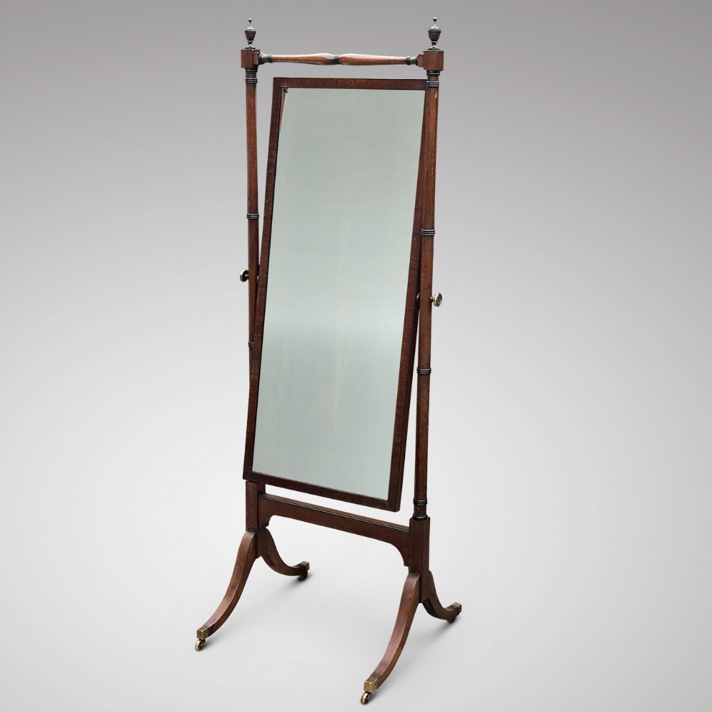 Edwardian Mahogany Cheval Mirror