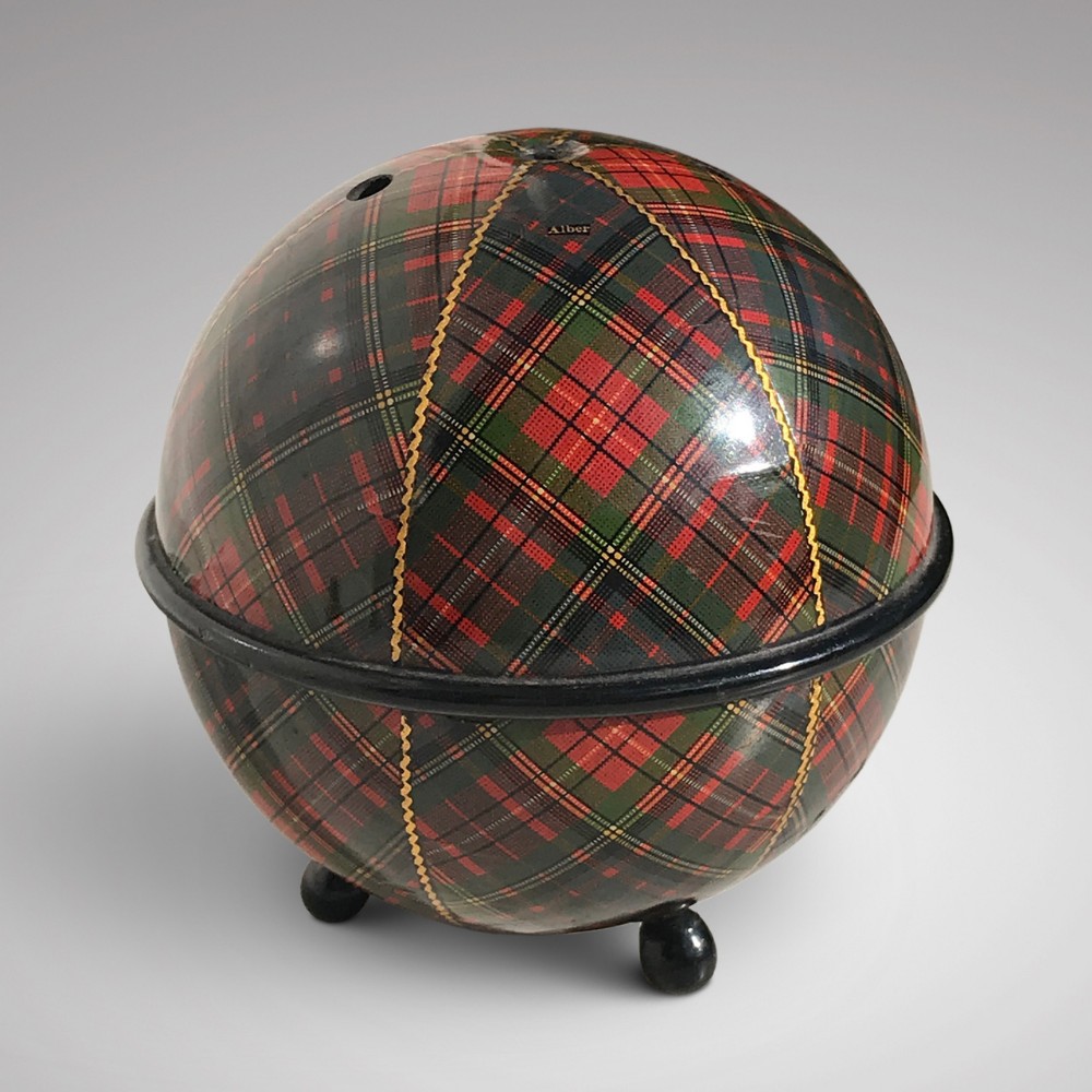 Antique Mauchline Ware Tartan String Box
