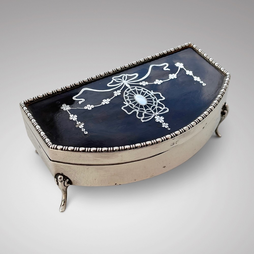 Early 20th Century Silver and tortoiseshell Jewellery Box