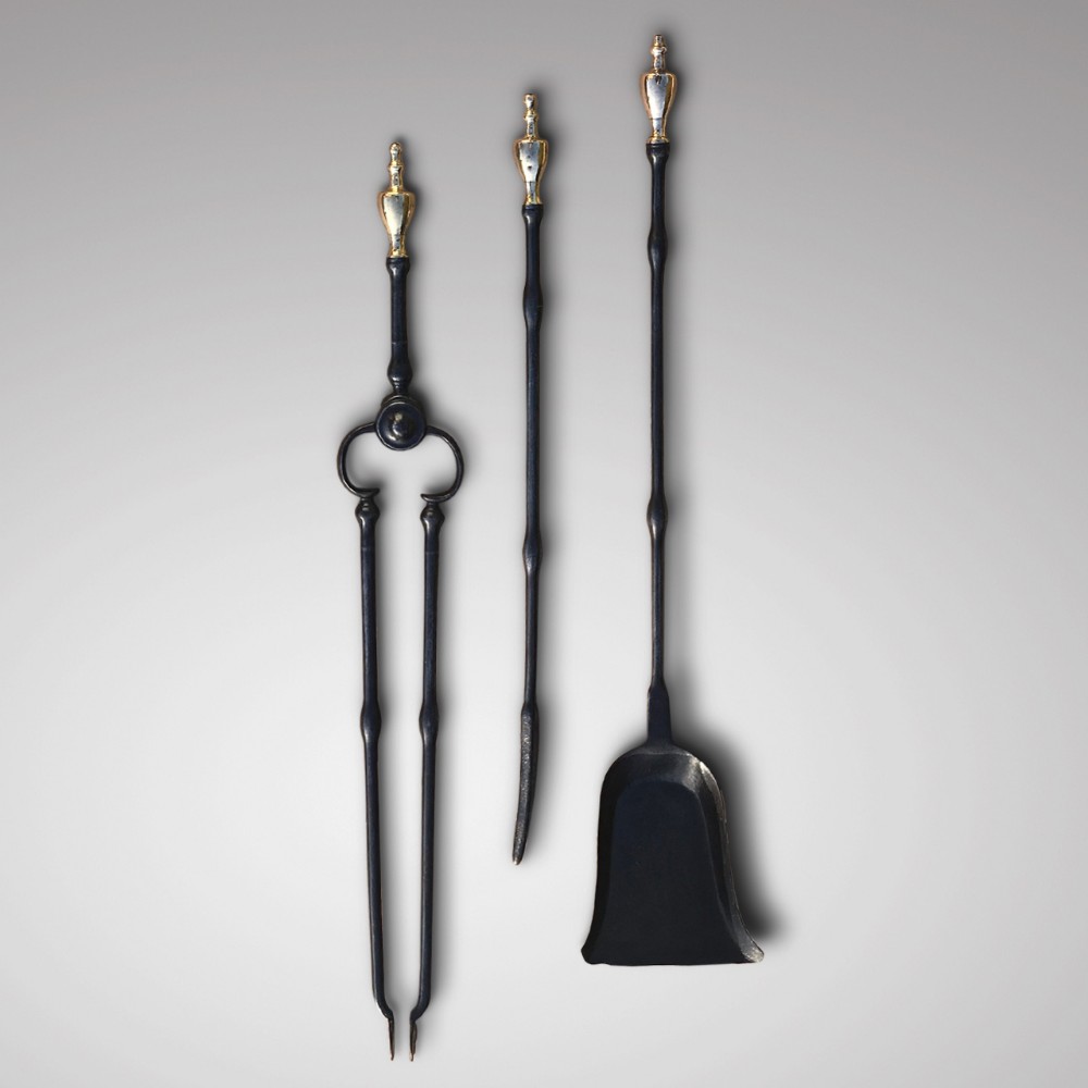 Set of Victorian Steel & Brass Fire Irons