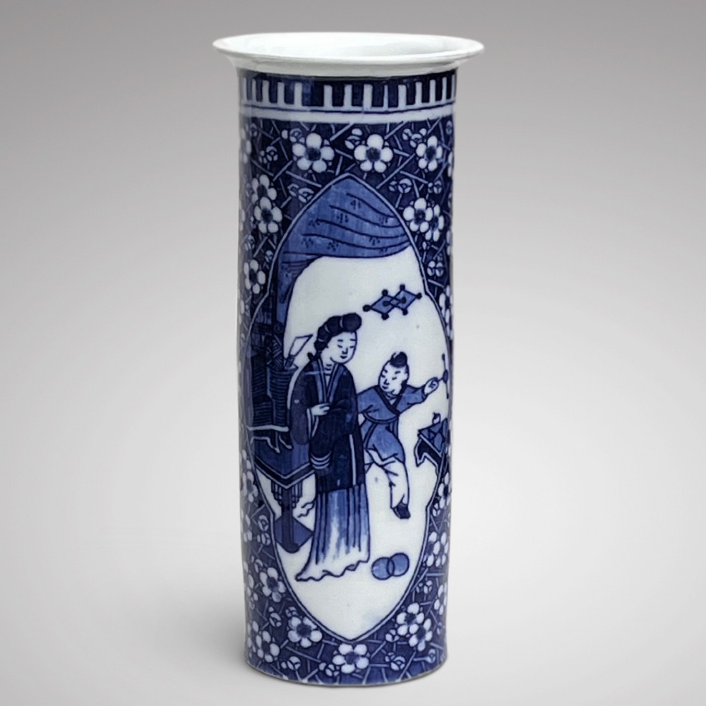 19th Century Chinese Blue & White Sleeve Vase