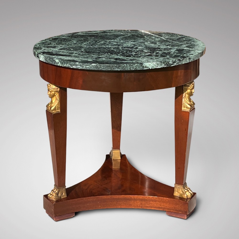 Antique French Empire Style Occasional Table with Marble Top