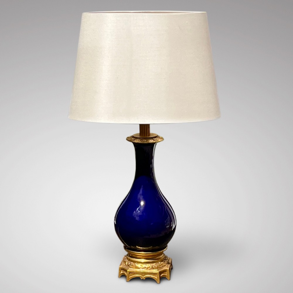 Cobalt Blue Porcelain & Ormolu Table Lamp