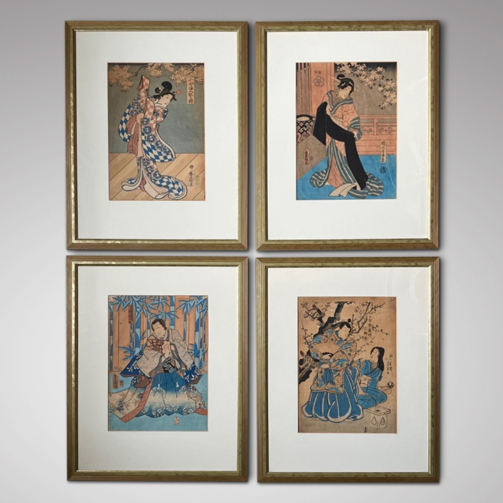 Set of Four 19th Century Japanese Woodblock Prints