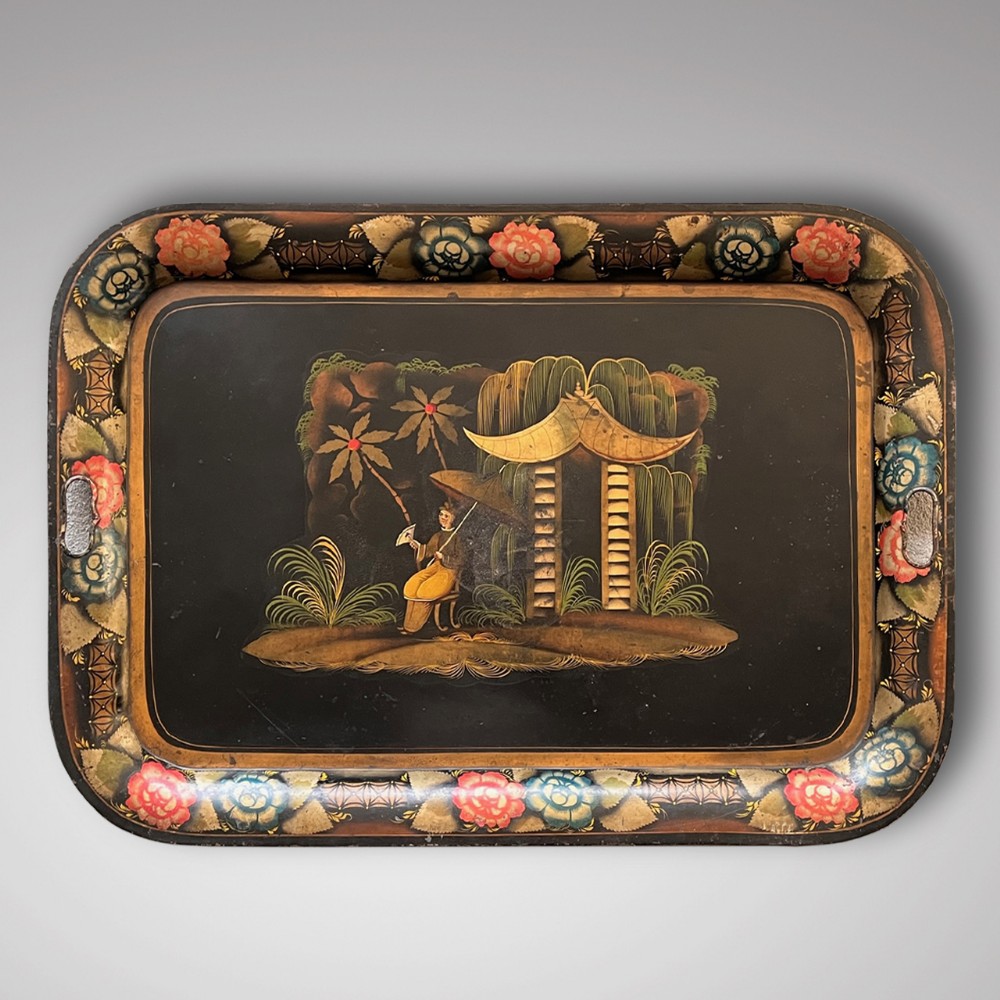 Large 19th Century Toleware Tray