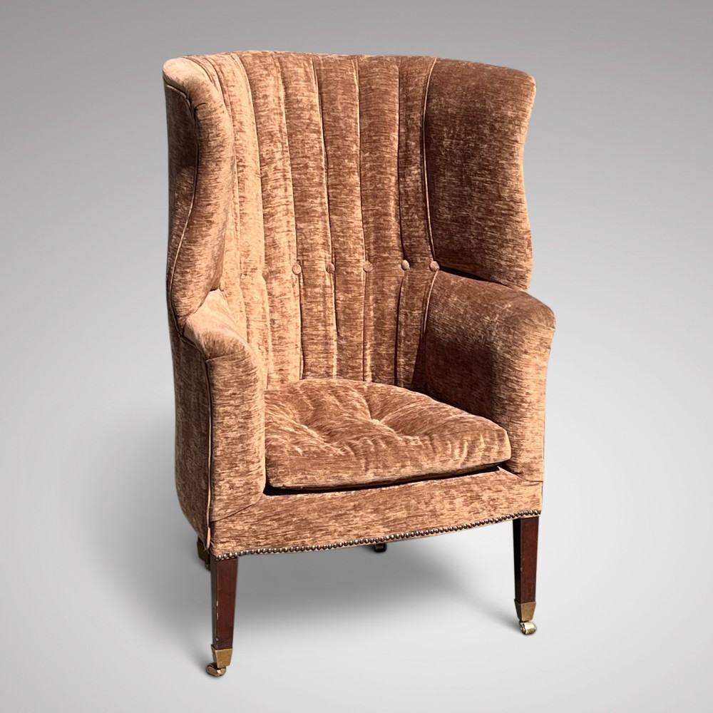 Antique English Barrel Back Armchair