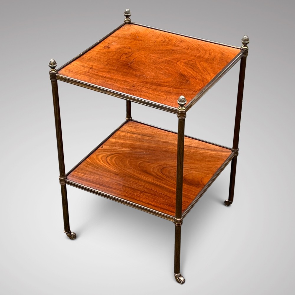 Superb Antique Mahogany & Brass End Table