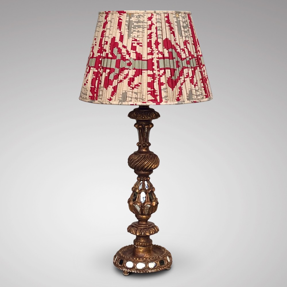 19th Century Italian Baroque Style Mirrored Table Lamp