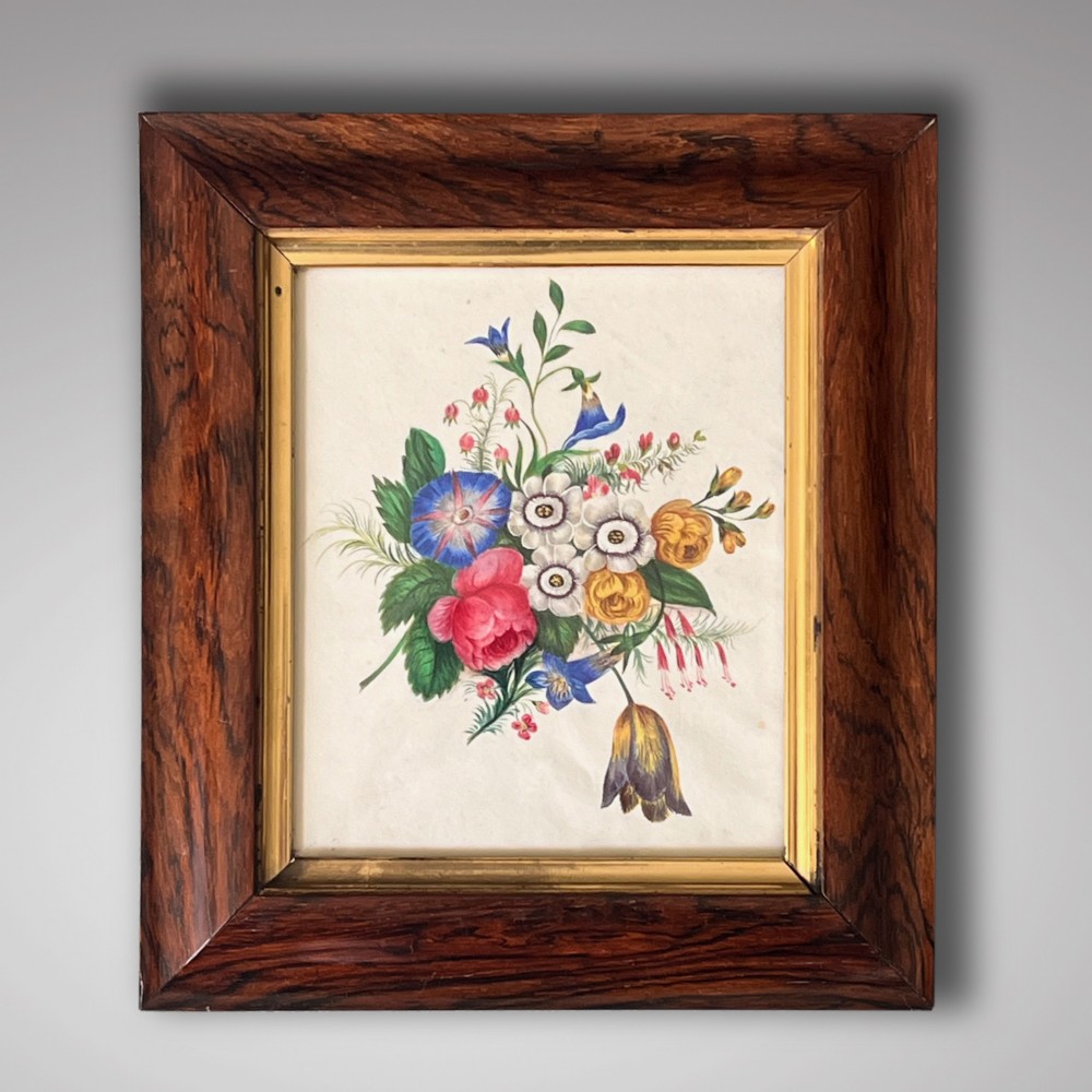 Victorian Watercolour in Rosewood Frame