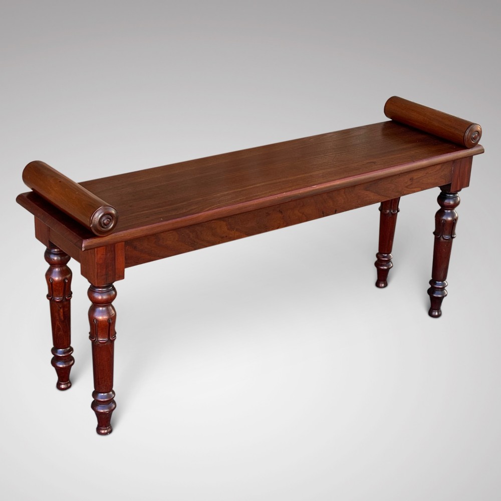 19th Century Mahogany Hall Bench 