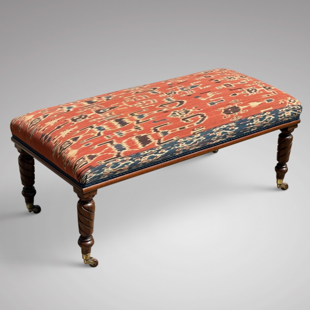 Victorian Kilim Covered Foot Stool
