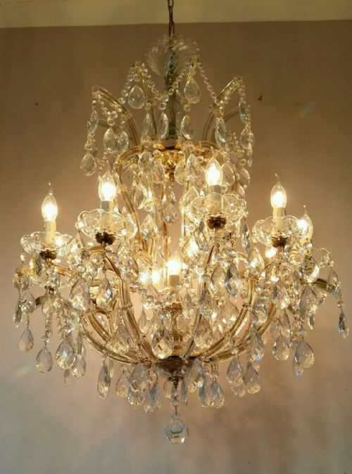 fig 4. Very Large Matching Pair French Crystal Chandeliers