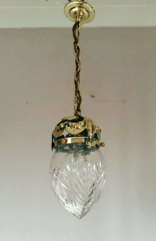 Edwardian Pineapple Cut Crystal Ceiling Light