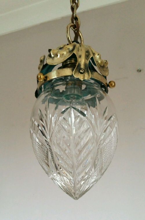 fig 1. Edwardian Pineapple Cut Crystal Ceiling Light