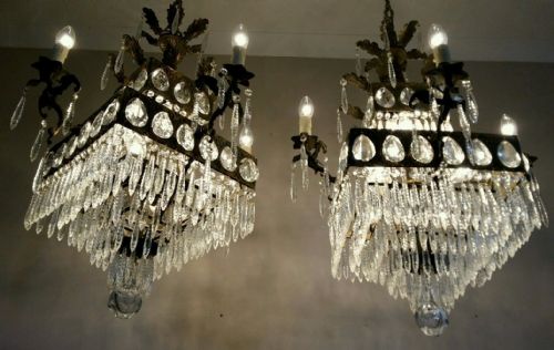 Pair of Colonial Dragon Chandeliers C1910