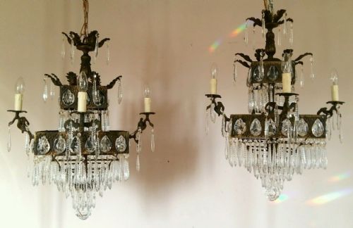 fig 3. Pair of Colonial Dragon Chandeliers c1910