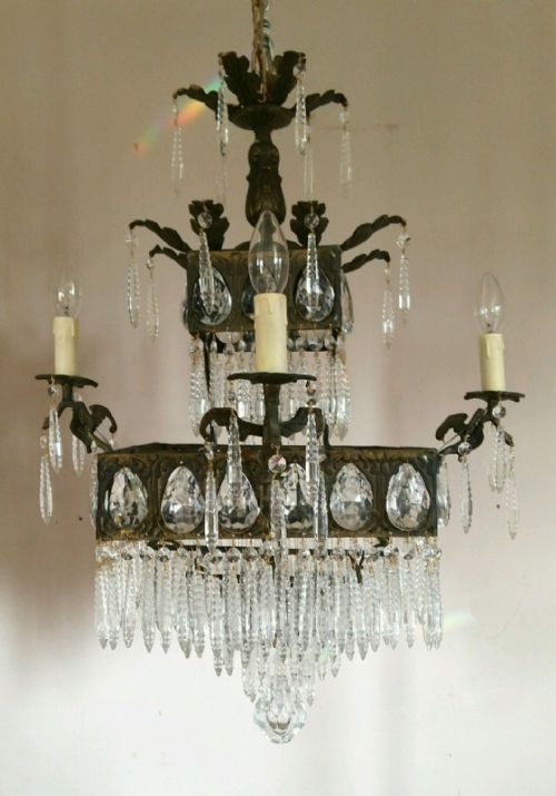 fig 4. Pair of Colonial Dragon Chandeliers c1910