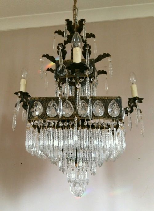 fig 5. Pair of Colonial Dragon Chandeliers c1910