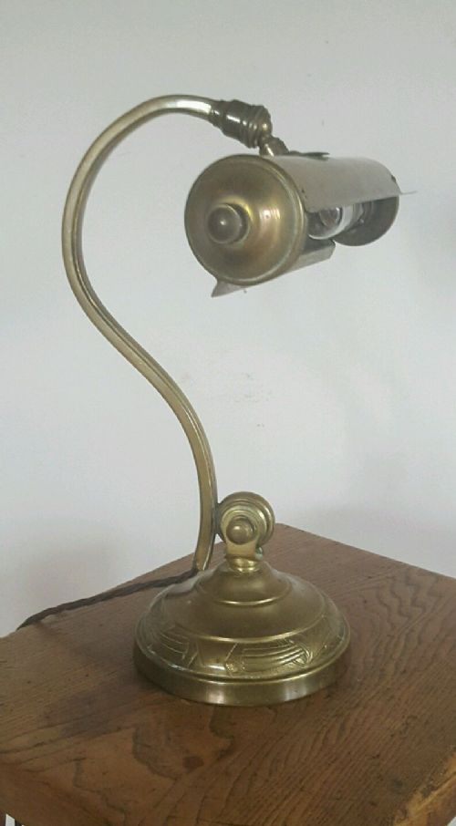 French Paris Piano Brass Articulated Desk / Table Lamp C1910