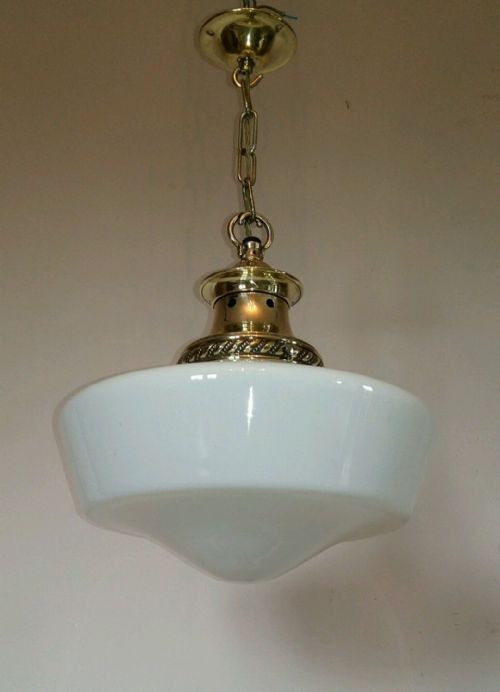 fig 1. Large Edwardian Opaline Chapel Ceiling Lamp
