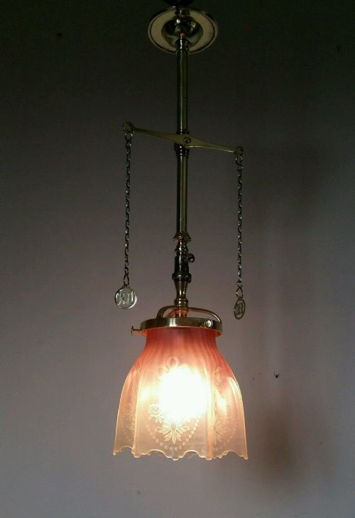 fig 1. Victorian C1870 Gas Ceiling Light Lamp