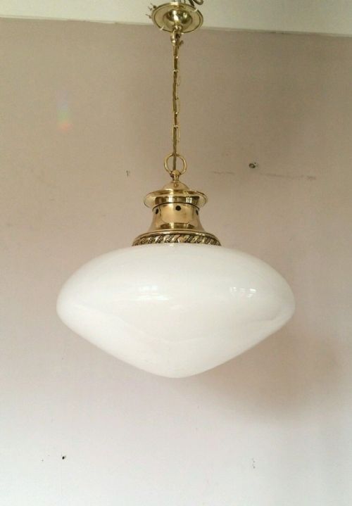 Edwardian Opaline Chapel Ceiling Lamp