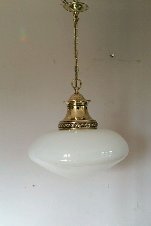 fig 1. Edwardian Opaline Chapel Ceiling Lamp 