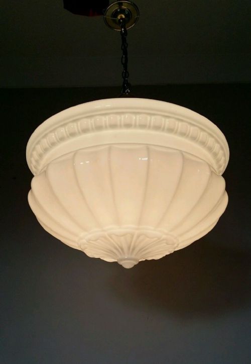 Large Edwardian Opaline Chapel Ceiling Lamp