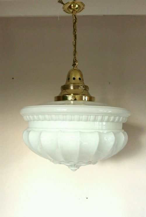 fig 1. Large Edwardian Opaline Chapel Ceiling Lamp
