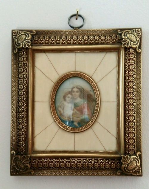 Signed Watercolour Miniature Portrait