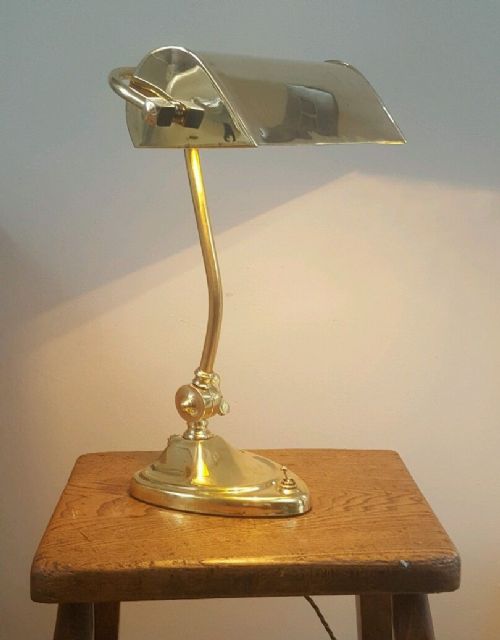 Edwardian Brass Desk / Bankers Lamp; C1910.
