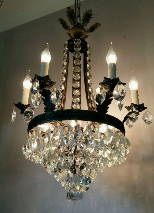 Antique Empire Style Crystal Chandelier