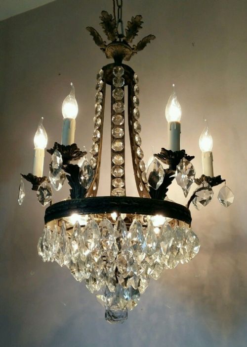 fig 1. Antique Empire Style Crystal Chandelier