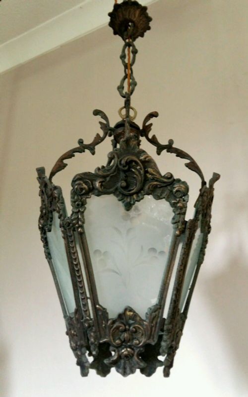 fig 1. Rococo Brass Ceiling Lantern; c1910.