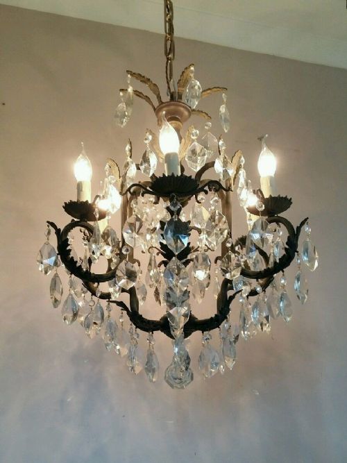 6 Arms Birdcage Crystal Chandelier