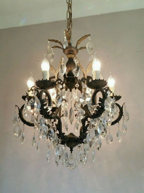 fig 1. 6 Arms Birdcage Crystal Chandelier