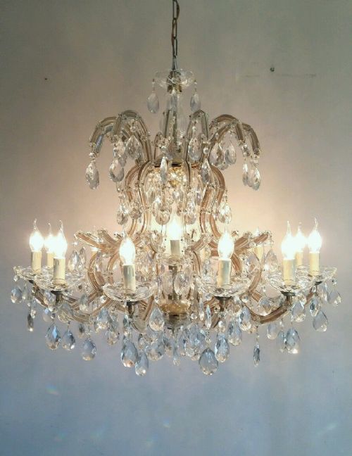 Large 12 Arms Marie Theresa Crystal Chandeliers