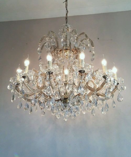 fig 1. LARGE 12 Arms Marie Theresa Crystal Chandeliers