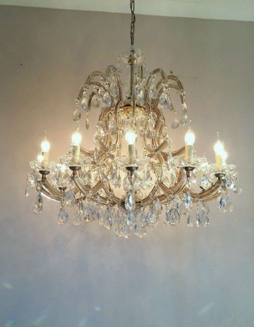 fig 3. LARGE 12 Arms Marie Theresa Crystal Chandeliers