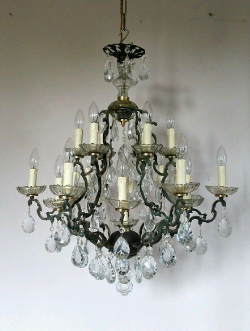 fig 1. 12 Arm Birdcage Crystal Chandelier