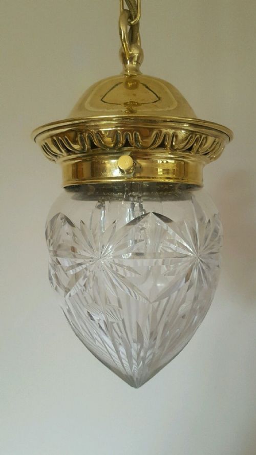 Edwardian Pineapple Cut Crystal Ceiling Light