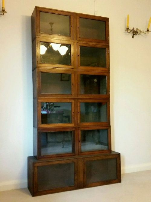 C1890 Mahogany School Stacking 6 Sections Bookcase