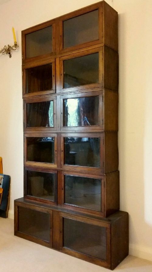 fig 1. c1890 Mahogany School Stacking 6 Sections Bookcase
