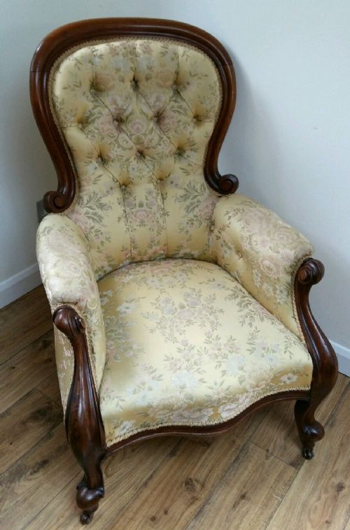 Victorian C1870 Carved Mahogany Armchair