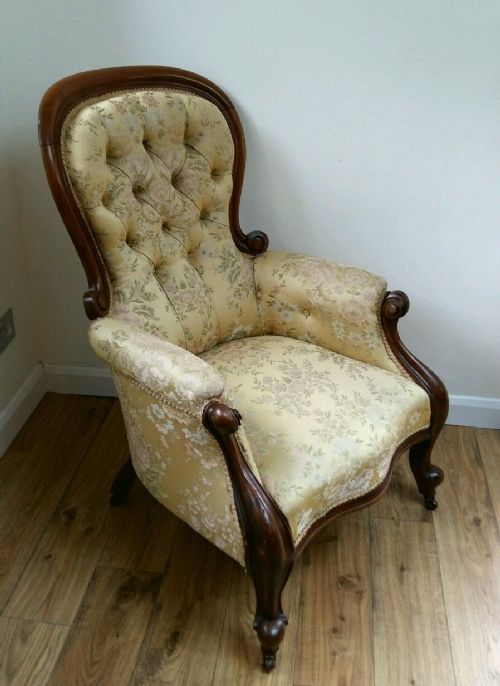 fig 1. Victorian c1870 Carved Mahogany Armchair