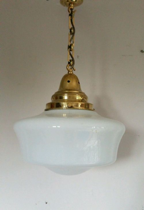 Very Large Opaline Chapel Ceiling Lamp. Fully Rewired