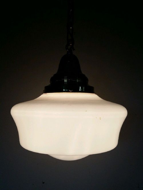 fig 1. Very Large Opaline Chapel Ceiling Lamp. Fully Rewired
